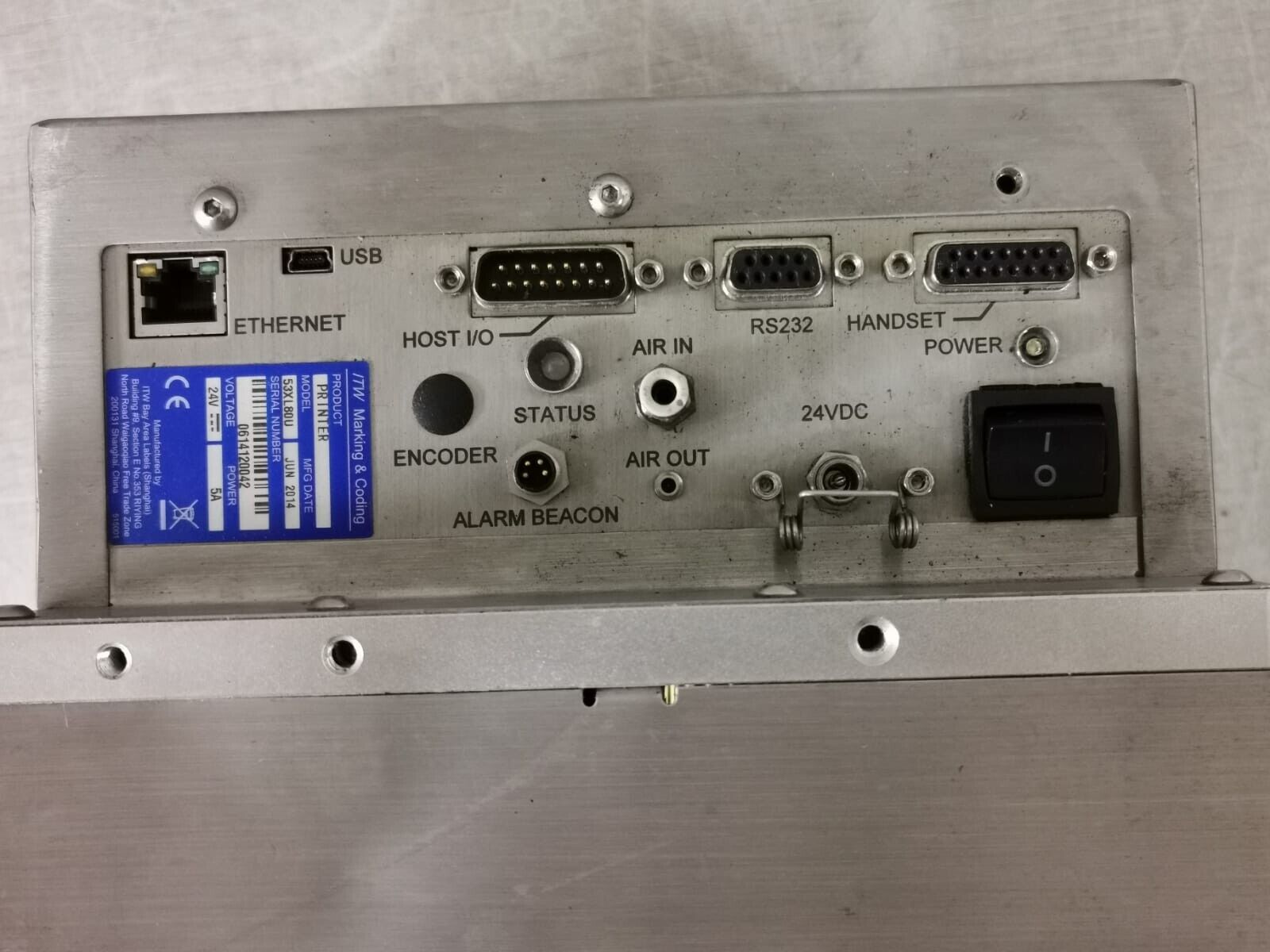 USED Allen Coding 53XL80U/53XL80 Printer XL Series 24V, 5A - Without ...