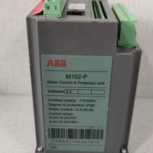USED ABB M102-P MOTOR CONTROL & PROTECTION UNIT 1TNA911304R2915 SOFTWARE 3.3