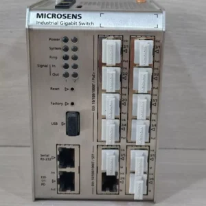 USED MICROSENS INDUSTRIAL GIGABIT SWITCH MS652119PM 2x24-57VDC- TRIED & TESTED