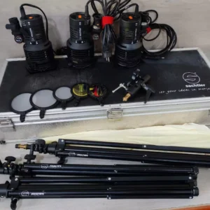 USED Sachtler Reporter Light Kit: 3x300H (300W) Lights w/Stand & Photography Umbrella