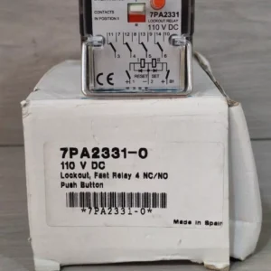 SIEMENS 7PA2331-0 LOCKOUT FAST RELAY 4 NC/NO PUSH BUTTON 11OVDC - W/ FILTHY BOX