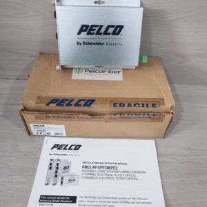 PELCO BY SCHNEIDER ELECTRIC FMCI-PF2 MEDIA CONVERTER-SFP 100M 2CH -W/ FILTHY BOX / New – Open box