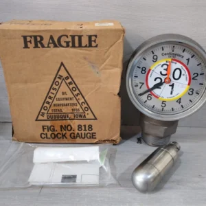 MORRISON BROS. 818/818MET Style Clock Gauge with Metric Face -NEW W/ FILTHY BOX / New – Open box