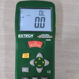 USED EXTECH INSTRUMENTS AN200 CFM/CMM ANOMOMETER +IR THEROMETER- W/O ANY ACCS.