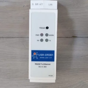 USED Lot 4 Pcs USR-DR301 DIN Rail RS232 To Ethernet Converter DC 5-36V