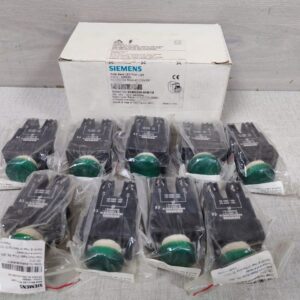 SIEMENS 3SB5235-6HE10 GREEN WIDE BAND LED PILOT LIGHT (1 BOX 9PCS.) / NEW OPEN BOX