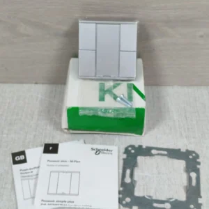 SCHNEIDER MTN627660 PUSH-BUTTON 2-GANG PLUS ALUMINIUM-NEW W/ FILTHY BOX