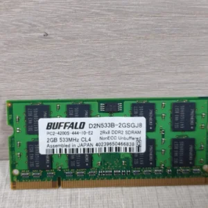 Lot 2 Pcs Buffalo D2N533B-2GSGJ8 2GB 533MHz CL4 2Rx8 DDR2 SDRAM-New without Box