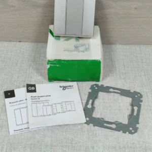 SCHNEIDER ELECTRIC MTN627560 PUSH-BUTTON 1-GANG PLUS ALUMINIUM- NEW W/ FILTHY BOX