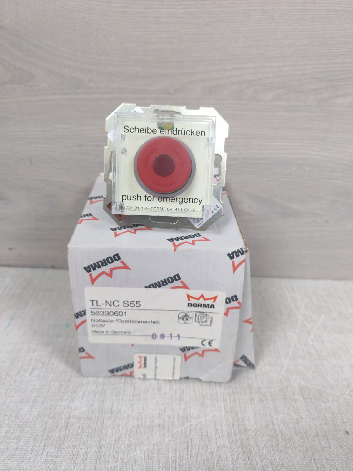 DORMA TL-NC S55 NOTTASTER SYSTEM EMERGENCY PUSH BUTTON - NEW OPEN BOX