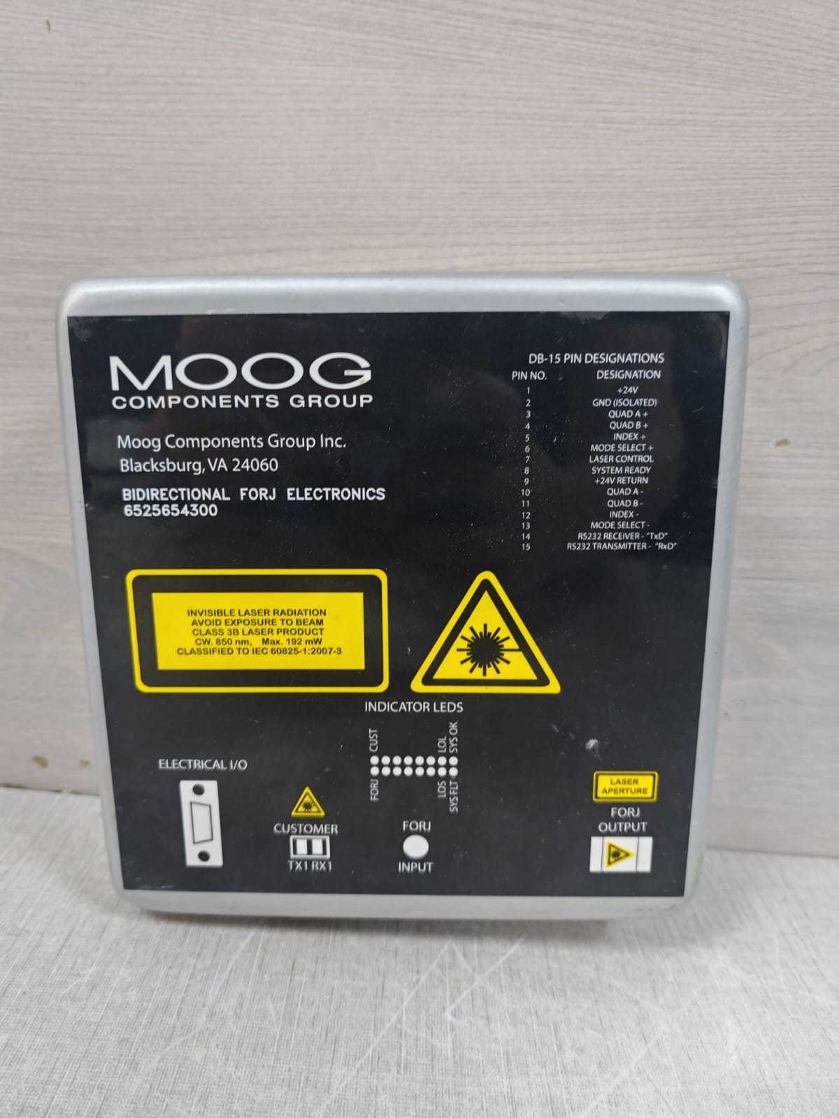 USED MOOG 6525654300 REV. B STATOR ELECTRONICS LASER BOX ANALOGIC 21-03614-03