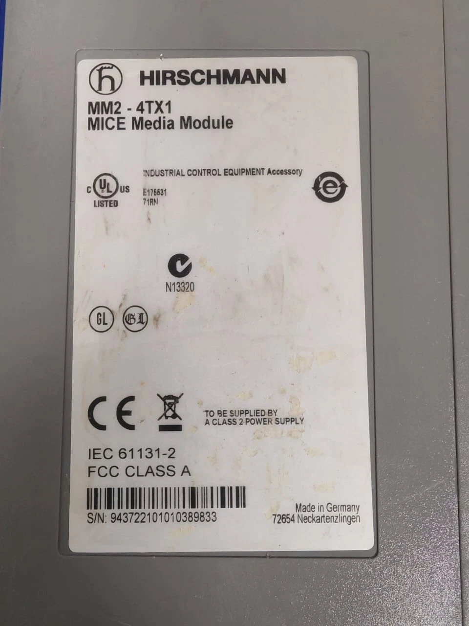 USED HIRSCHMANN MM2-4TX1 MICE MEDIA MODULE - Image 2