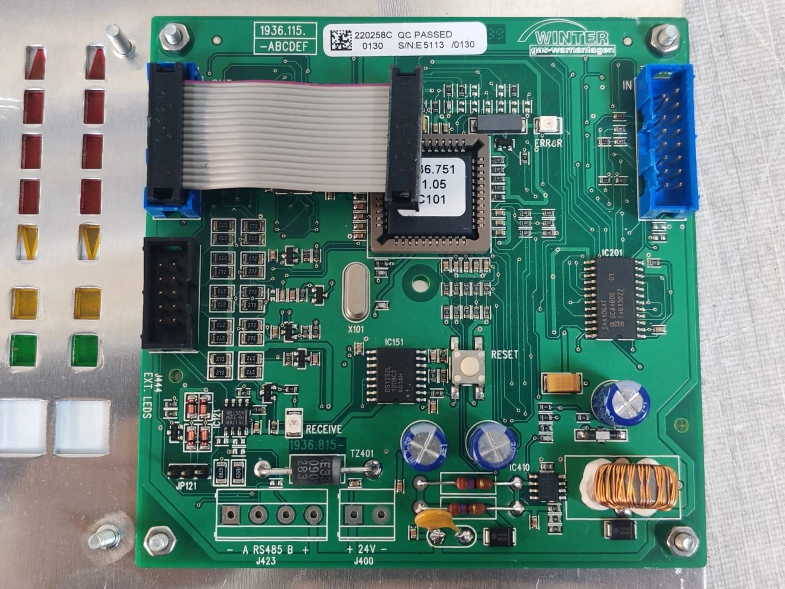 220258C Front Panel For Oldham MX62 Gas Detection-Seller Refurbished - Image 2