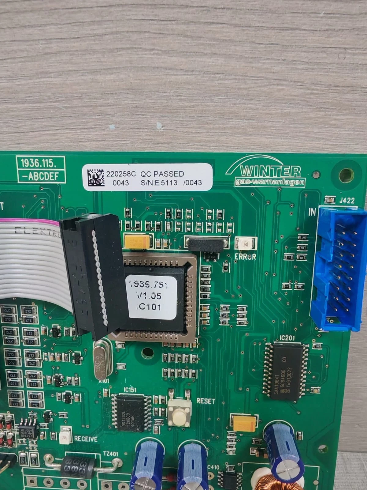 WINTER GAS-WARNANLAGEN 1936.115 PRINTED CIRCUIT BOARD-New Without Box - Image 2