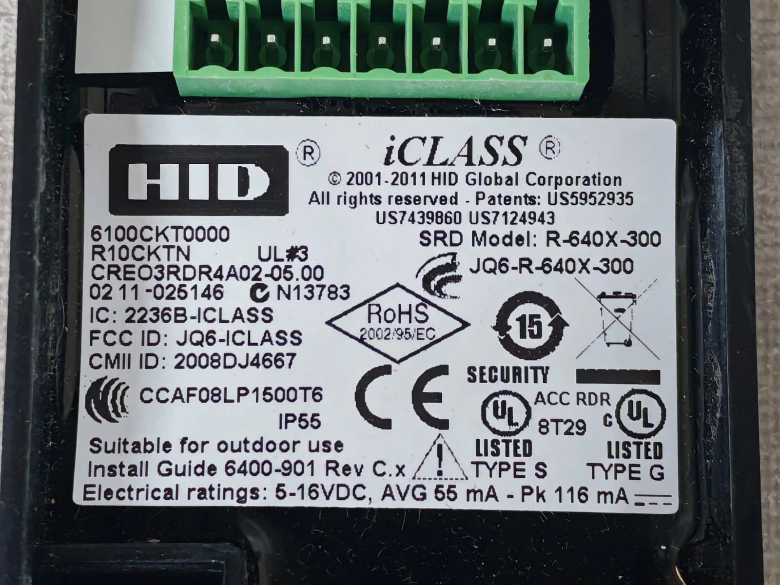 HID 6100CKT0000 iClass R10 Mullion Reader R10CKTN-New Open-Box - Image 3