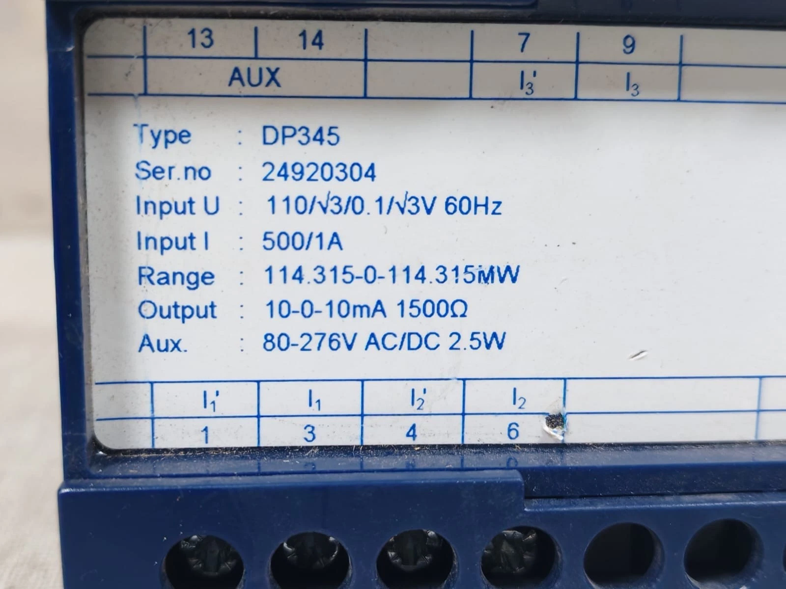 USED CEWE DP345 Transducer Input I 500/1A - Image 2
