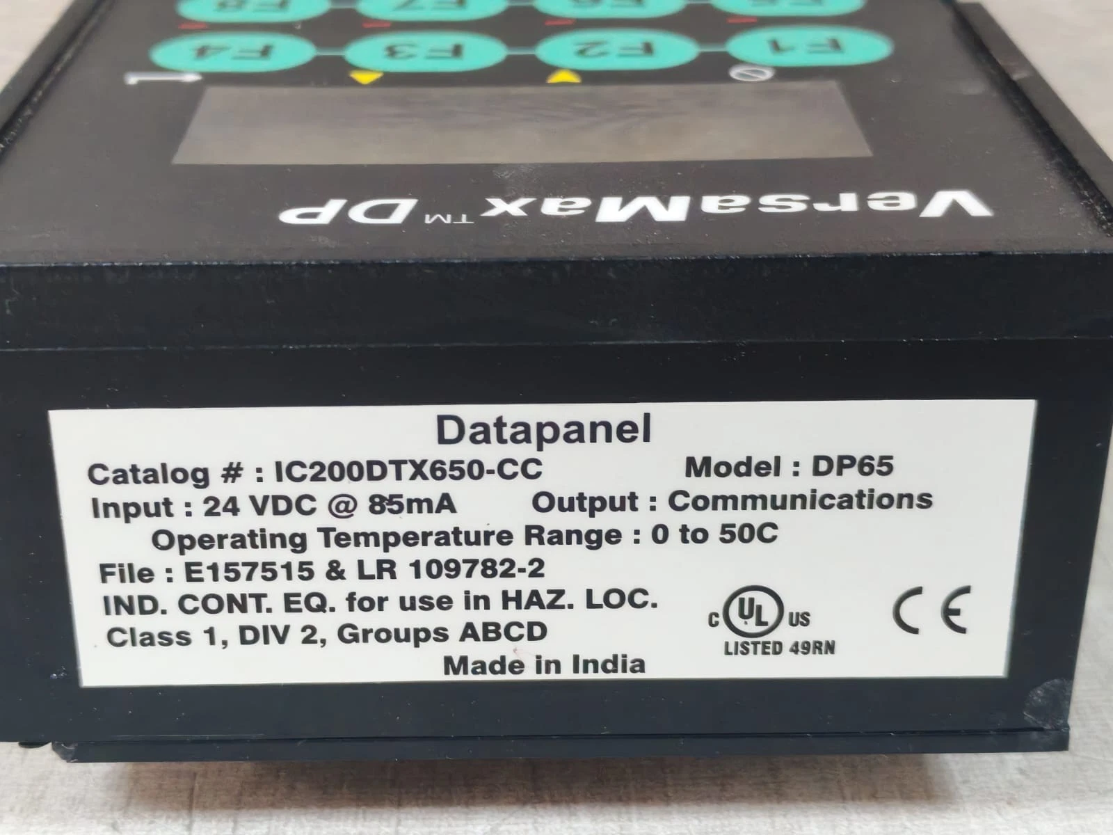 Versamax DP IC200DTX650-CC DP65 Data Panel-New Without Box - Image 3