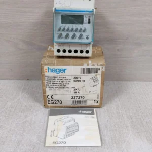 HAGER EG270 2-CHANNEL WEEKLY PROGRAM 230V-NEW W/ FILTHY BOX