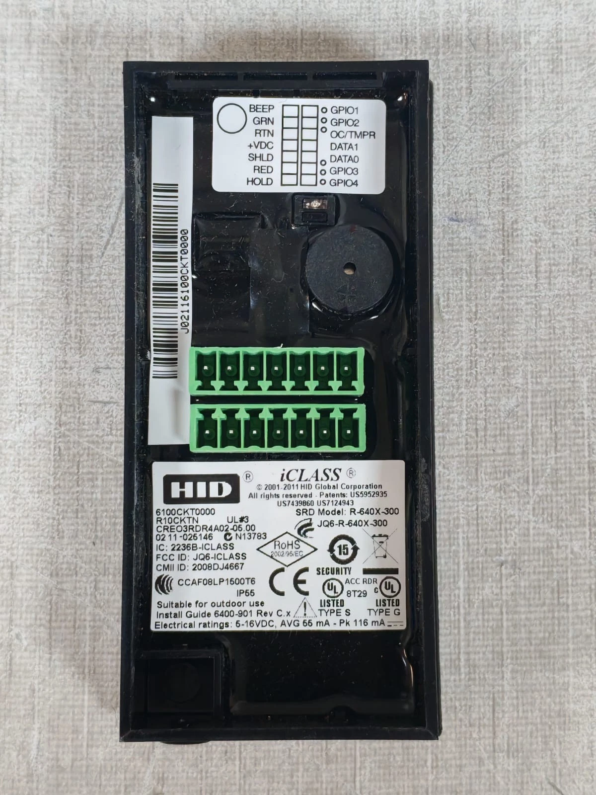HID 6100CKT0000 iClass R10 Mullion Reader R10CKTN-New Open-Box - Image 4