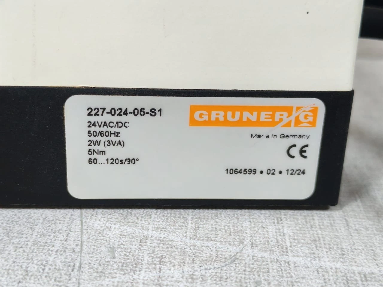 GRUNER 227-024-05-S1 ROTARY ACTUATOR 24VAC/DC- NEW W/O BOX - Image 3