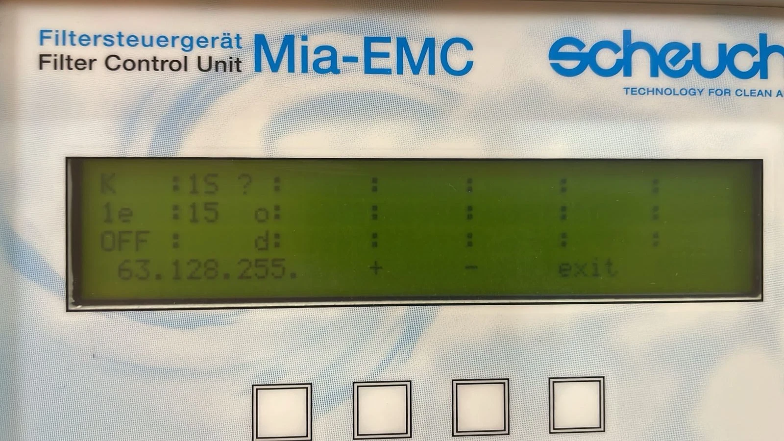 USED SCHEUCH MIA-EMC 0042835 FILTER CONTROL UNIT -TRIED & TESTED