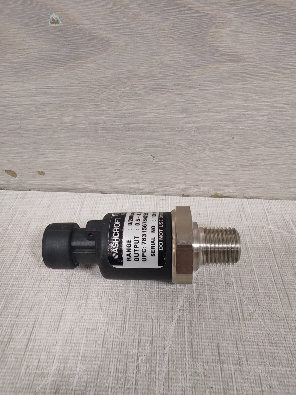 USED ASHCROFT G2 PRESSURE TRANSDUCER 0/200 PSIG 0.5-4.5Vdc UPC: 783156784258 - Image 2