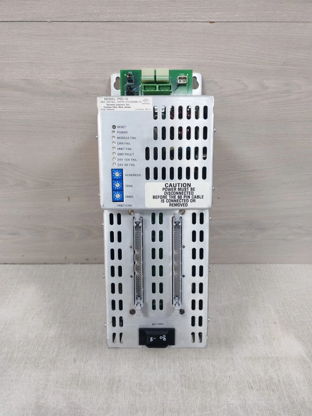 USED SIEMENS PSC/PSX-12 500-033340-35 HIGH CURRENT POWER SUPPLY