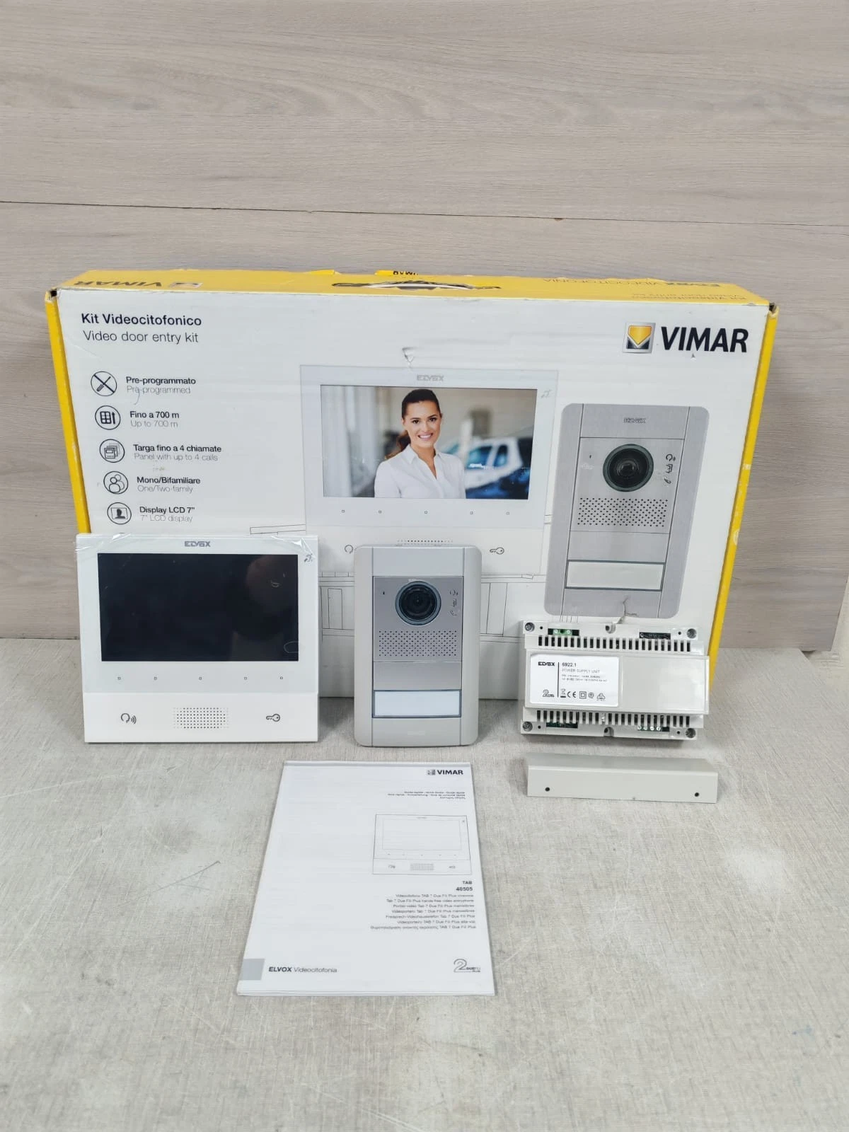 VIMAR ELVOX K40505.01 VIDEO DOOR ENTRY KIT - NEW WITH FILTHY BOX