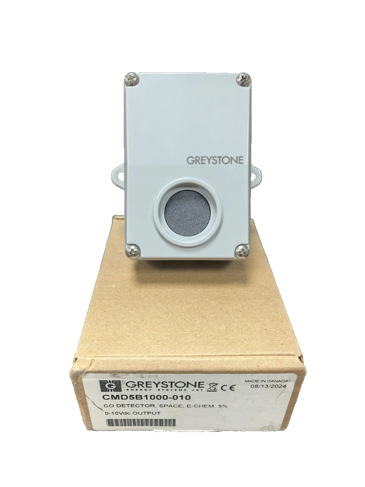GREYSTONE CMD5B1000-010 CO DETECTOR,SPACE,E-CHEM 5% 0-10VDC OUTPUT / New – Open box
