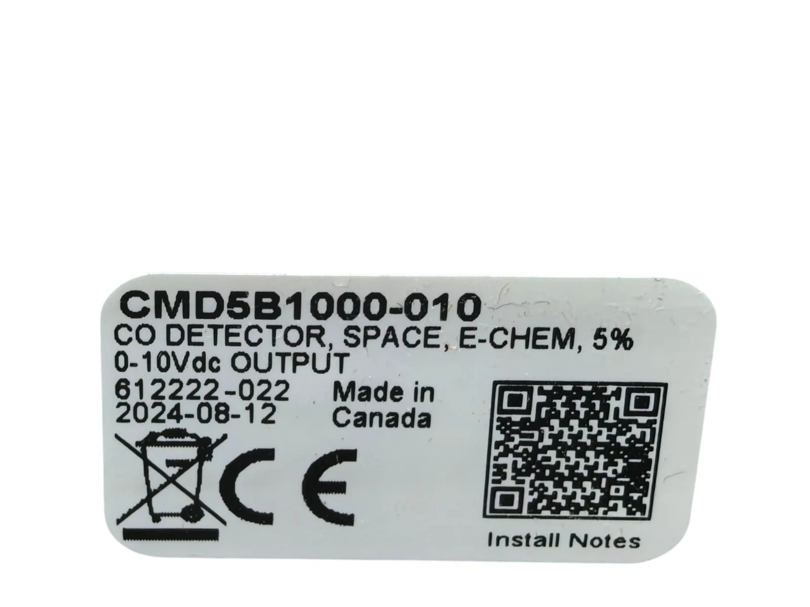 GREYSTONE CMD5B1000-010 CO DETECTOR,SPACE,E-CHEM 5% 0-10VDC OUTPUT / New – Open box - Image 2