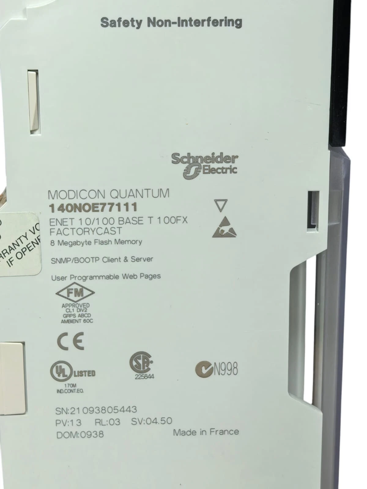 SCHNEIDER ELECTRIC 140NOE77111 MODICON QUANTUM ENET 10/100 BASE T 100FX / New – Open box - Image 3