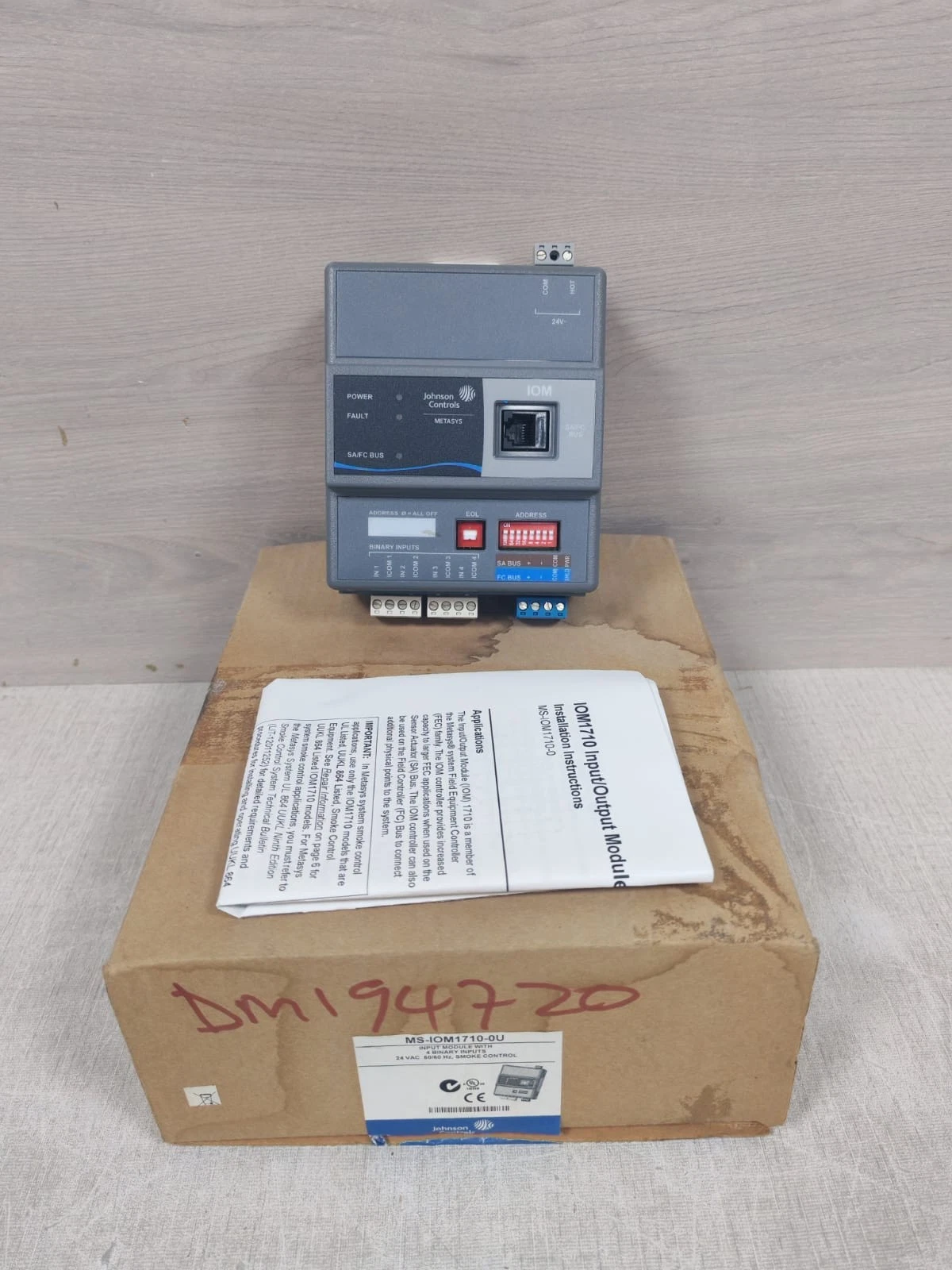 Johnson Controls MS-IOM1710-0U Input Module With 4 Binary Inputs-New Open-Box