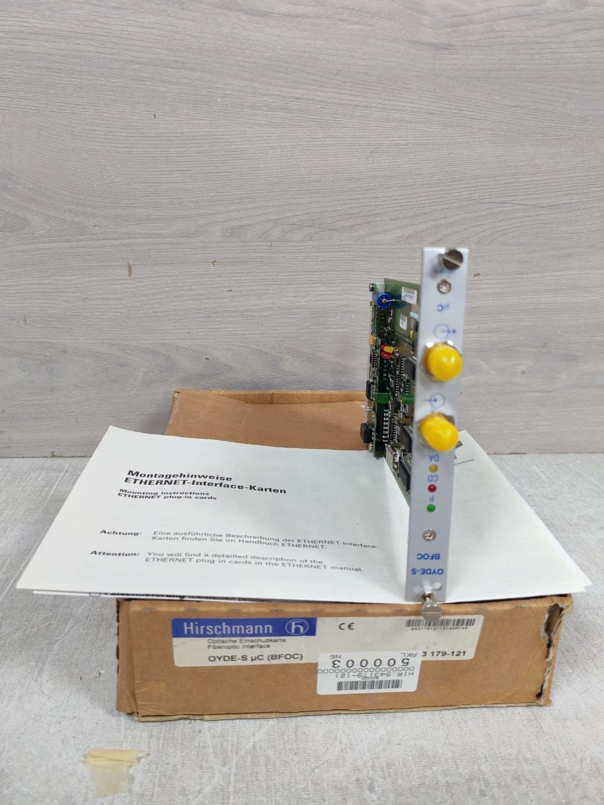 HIRSCHMANN OYDE-S µC (BFOC) 743 536-101 FIBEROPTIC INTERFACE CARD / New – Open box