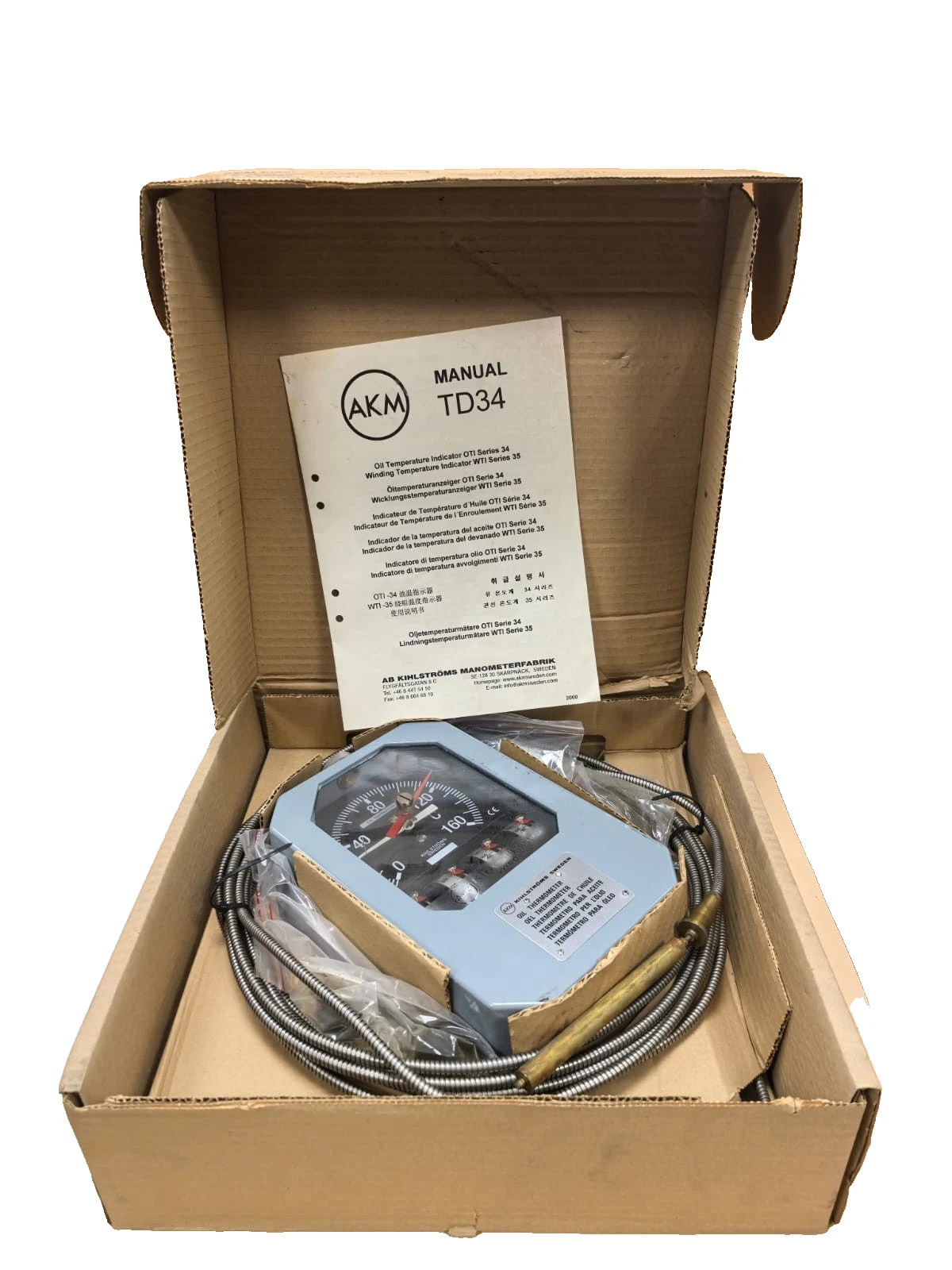 AKM KIHLSTROMS 34.4.06 16X-7,0 OIL THERMOMETER / New – Open box